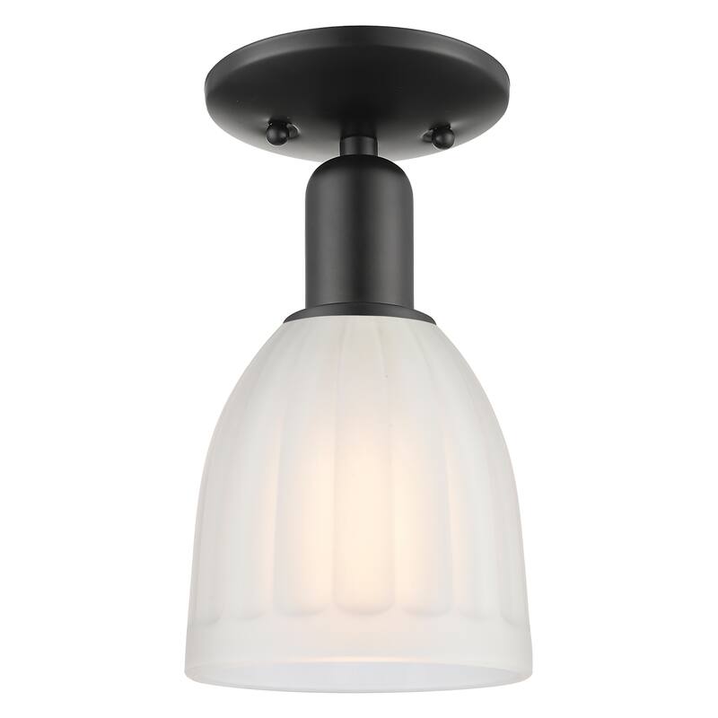 Innovations Lighting Endless Possibilities Arcadia - Brookfield - 1 Light 6" Semi-Flush Mount - Matte Black/White