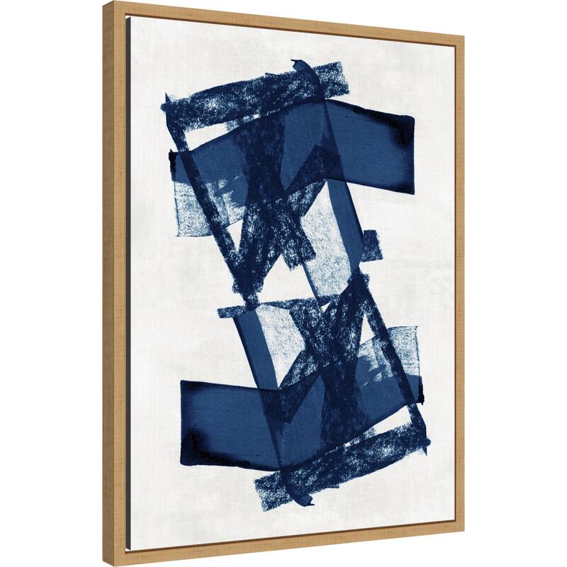 Abstract Blue Structure No. 3 by Cartissi (18 x 24 in.), Framed Canvas Wall Art Print