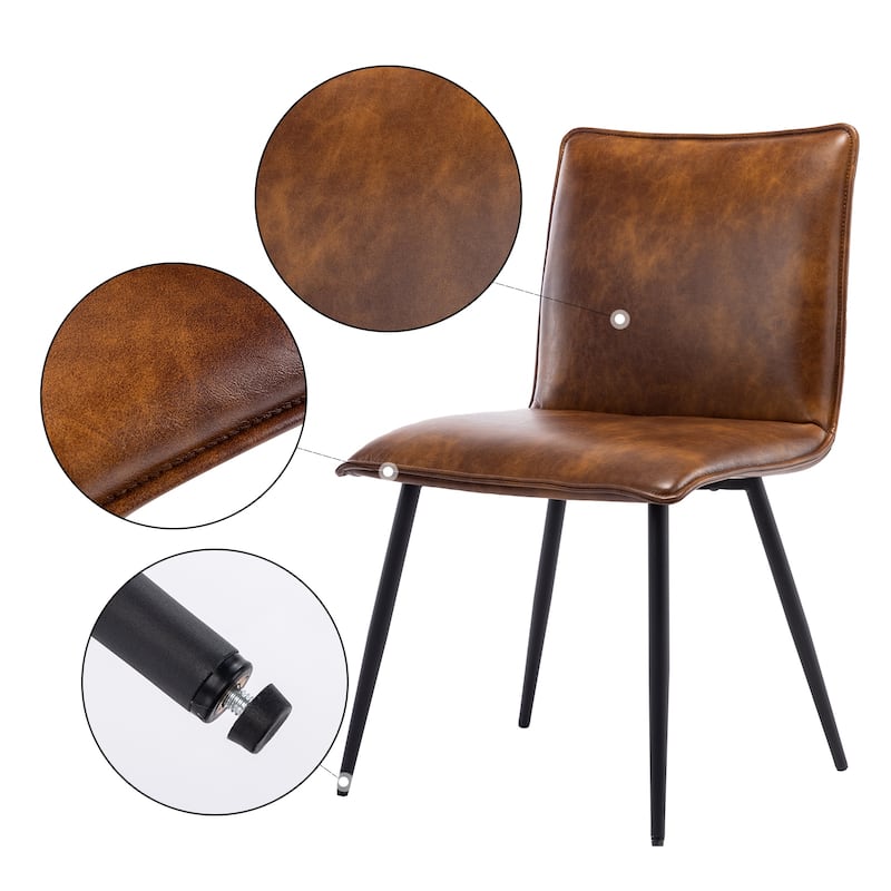 Minimalist 19" Wide Faux Leather Dining Chairs