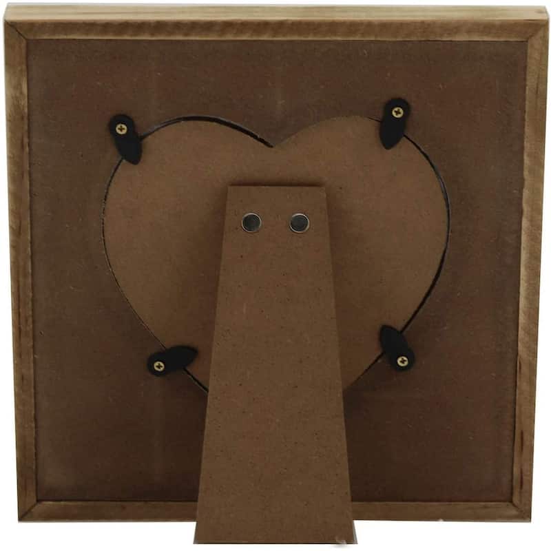 Wood Heart-Shaped Picture Frames with Beads Decorated