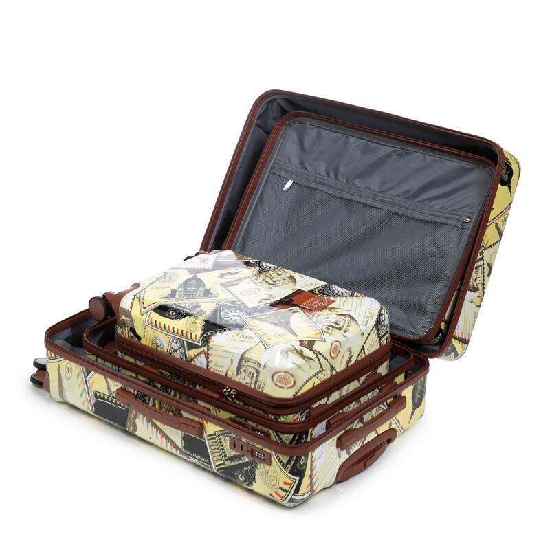 Luggage Sets 3 Pcs Suit case, ABS Hardside Suitcases w/Spinner Wheels