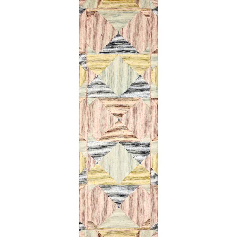 Alexander Home Kaleidoscope Geometric Hand-Hooked Wool Rug