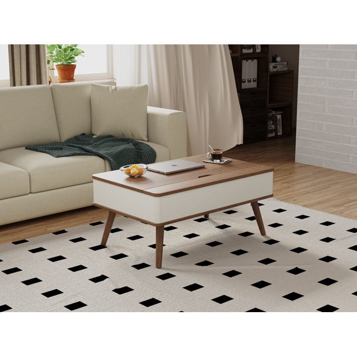 Elevatelux Rectangle Lift Top Square Coffee Table With Storage 37 x 23.5''
