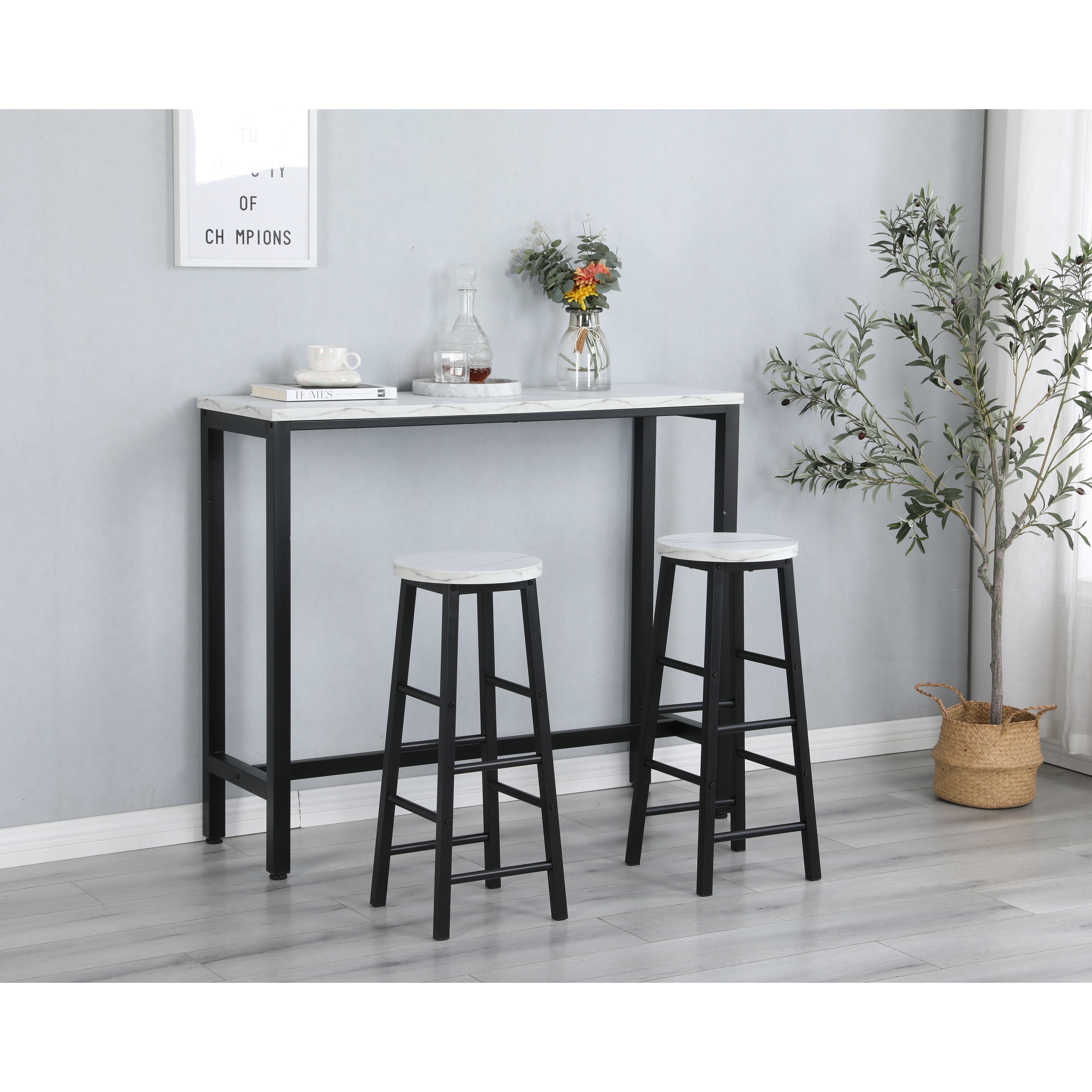Marble bar table set discount