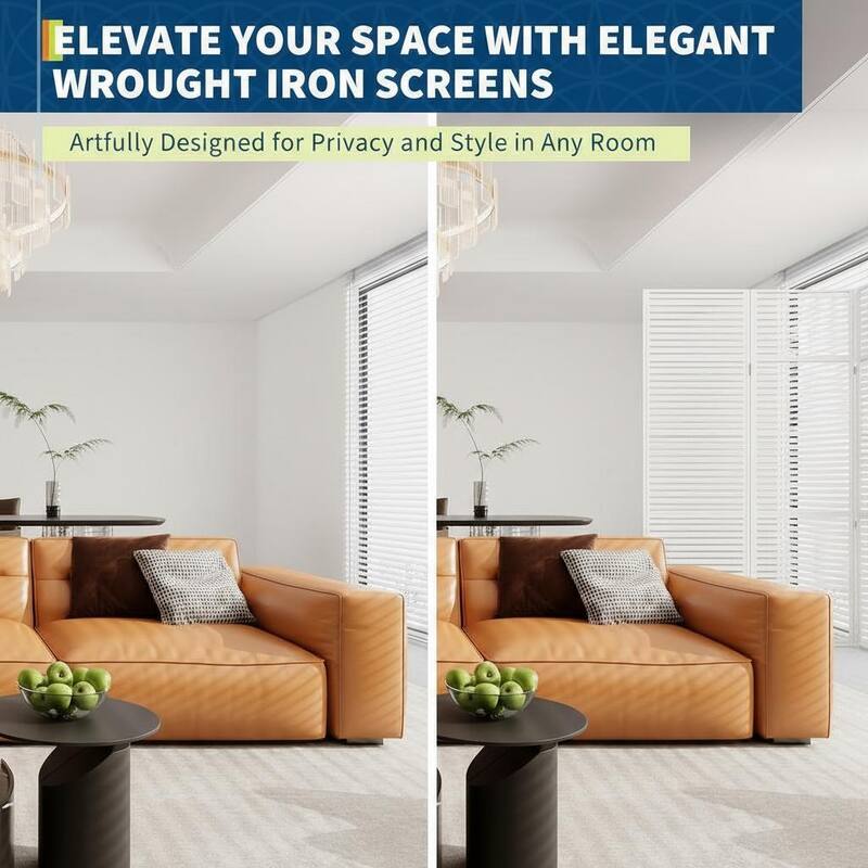 70" H Decorative Metal Garden Fences, Rust-Proof Scroll Design