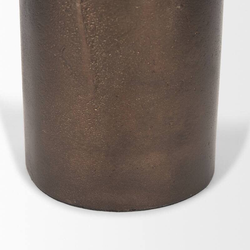 Petria Antiqued Gold Textured Metal Taper Candle Holders - 3.8L x 3.8W x 13.0H