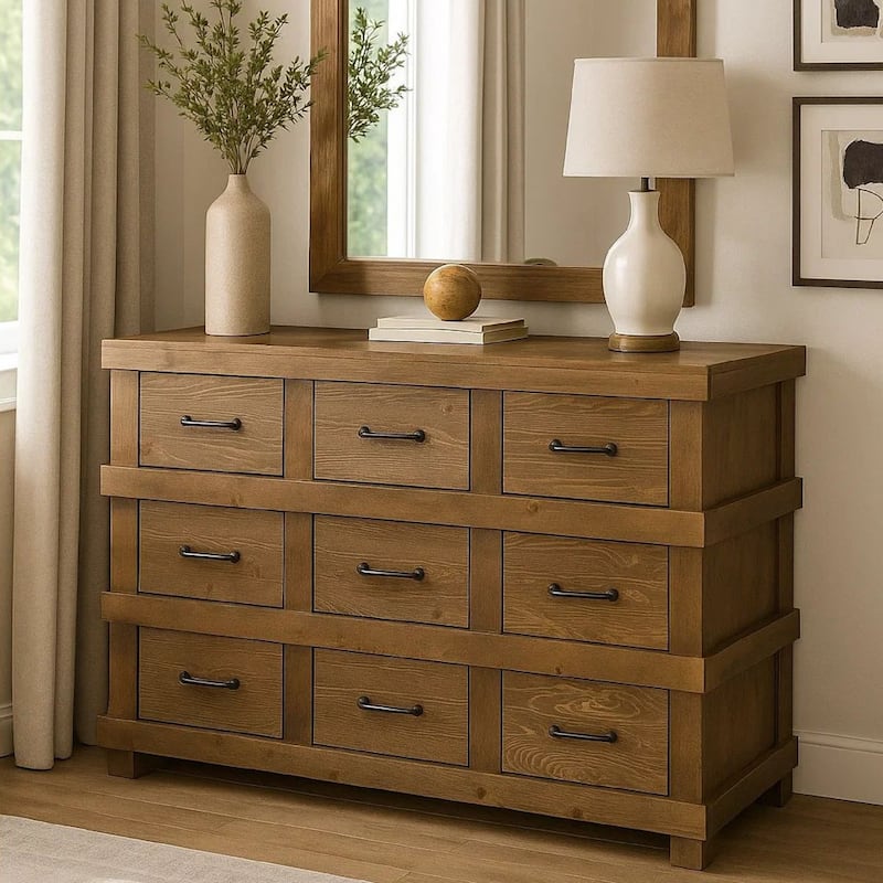 Capacious Wooden Dresser, Antique Oak