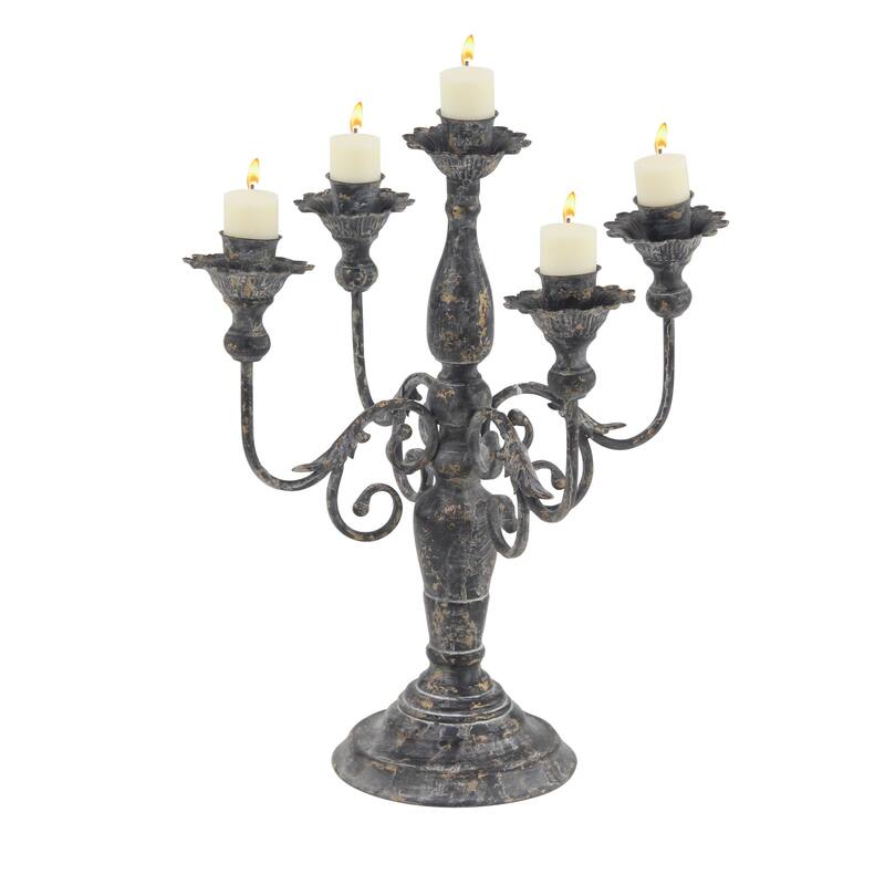 Metal Candelabra - Gray or White - Roche River Decor