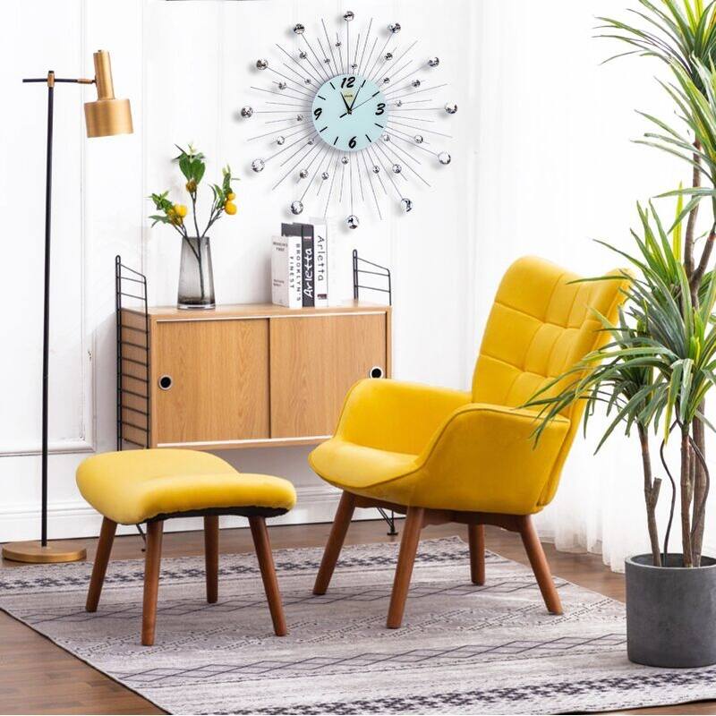 Crystal Wall Clock Sunburst Decorative for Livingroom
