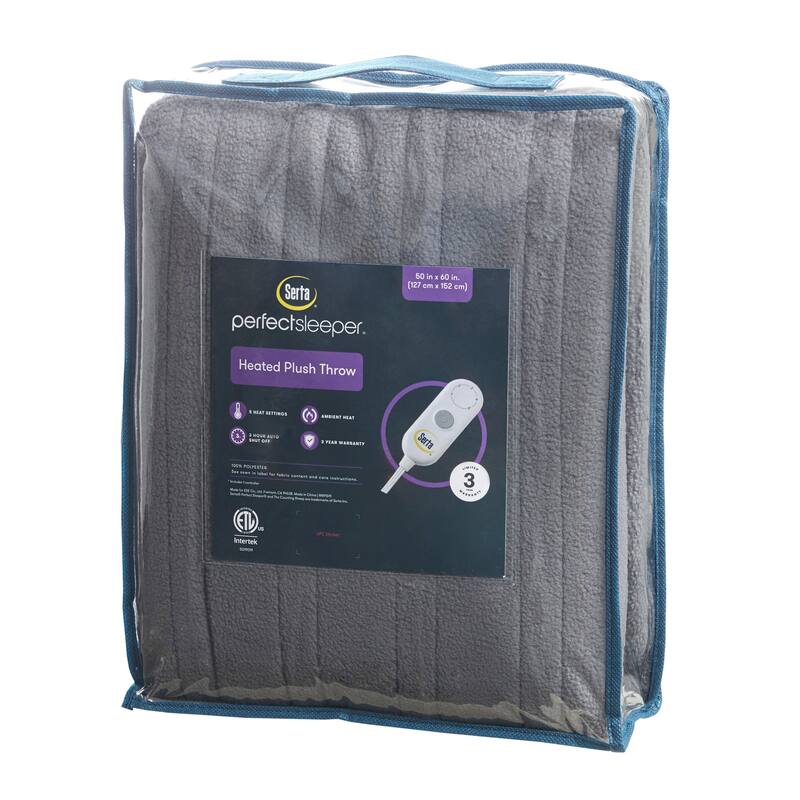 Fleece to Sherpa Heated Throw by Serta