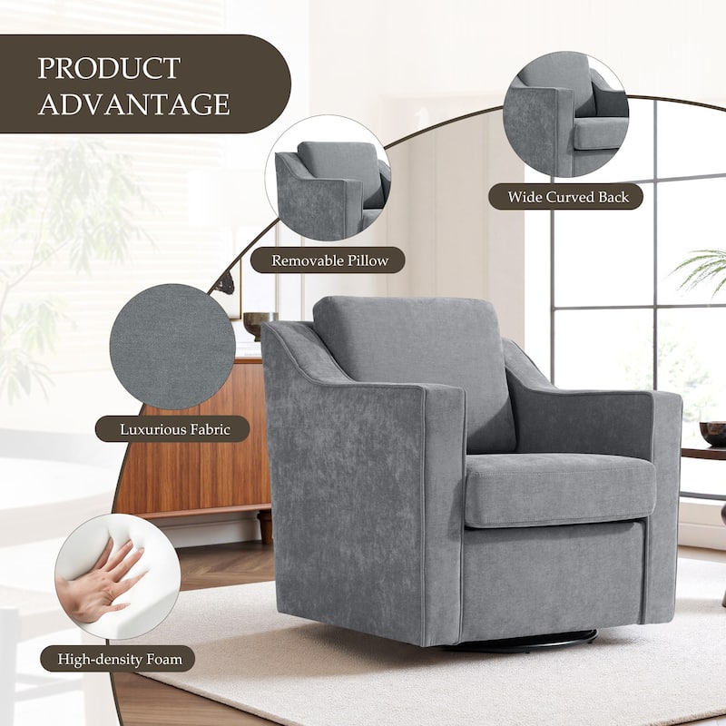 Modern 30.5" W Swivel Armchair Accent chair