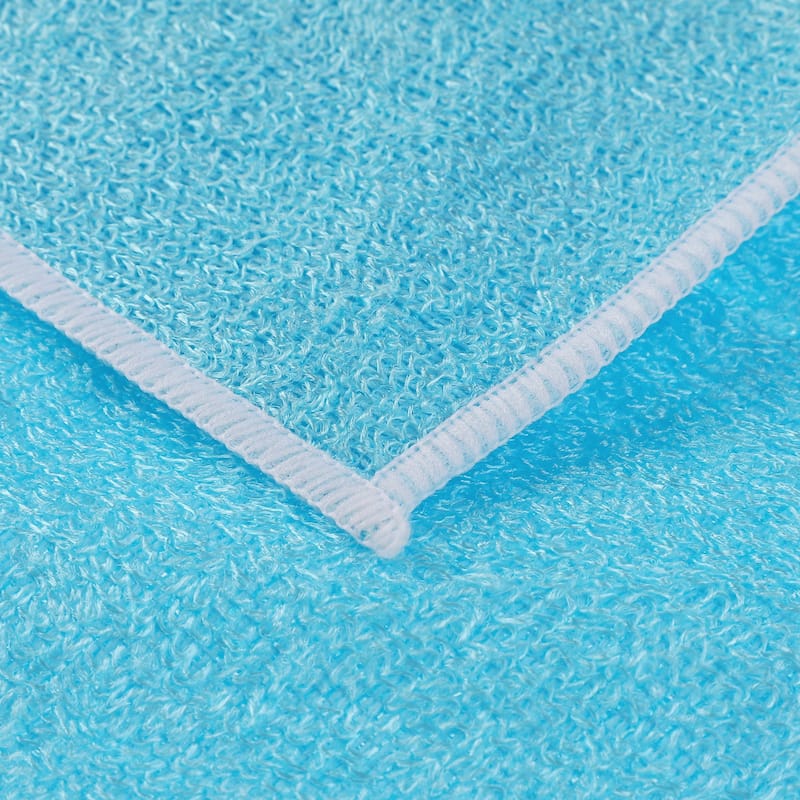 Dish Wash Cloths, 12Pcs Kitchen Wash Cloths Microfiber Dish Rags Towel - Blue - 7" x 9"