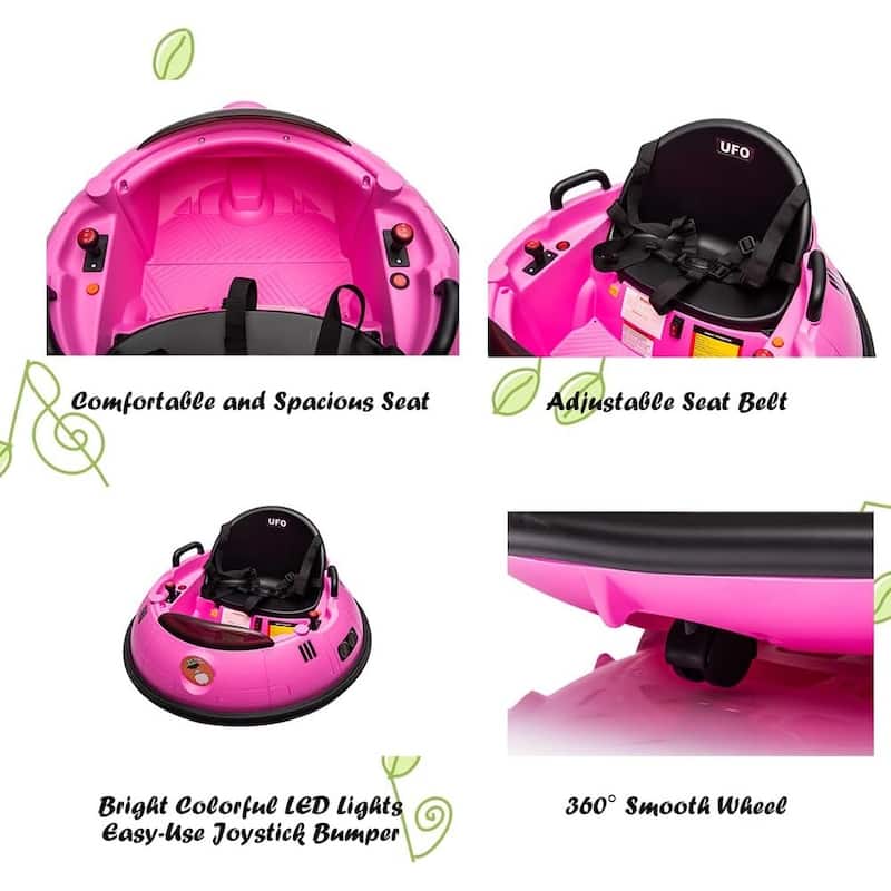 12V Bumper Car with Remote Control, Battery Powered Ride On Bumper Car