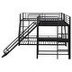 preview thumbnail 8 of 6, Twin Metal L-Shaped Triple Bunk Bed with Loft, Desk, Slide, and Guardrails