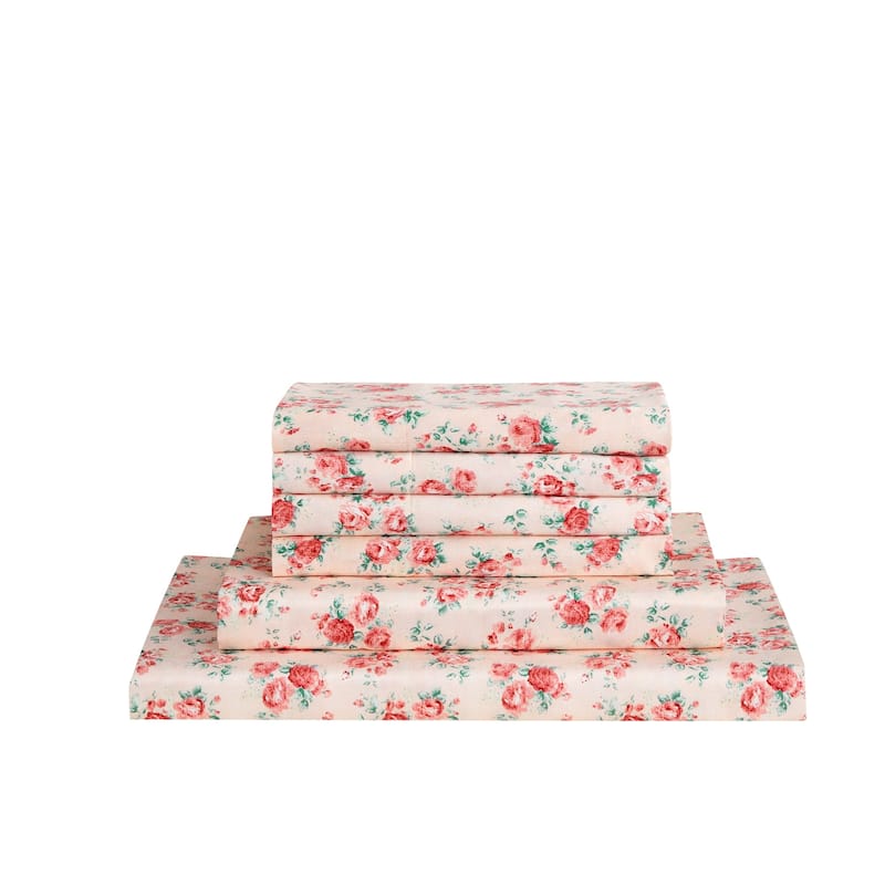 Modern Threads 6-Piece Satin Sheet Set with Deep Pocket Fitted Sheet, 4 Pillowcases, and Organizer
