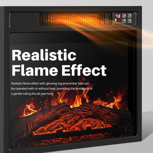 Shop Belleze 18 Embedded Electric Fireplace Insert Remote Heater
