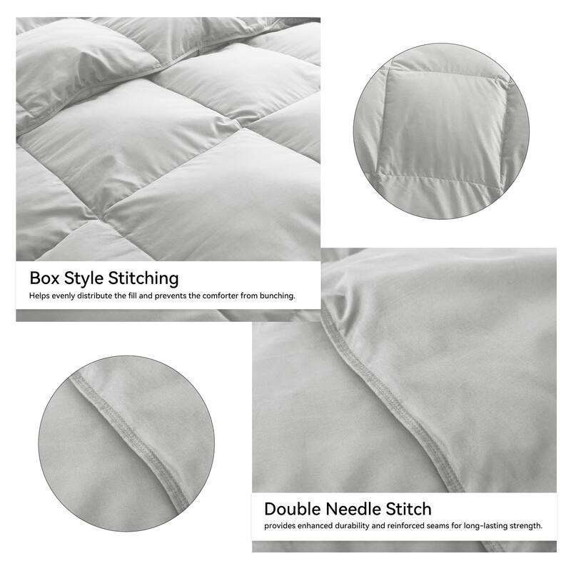 All Season Medium to Extra Warmth White Feather Down Comforter Duvet Insert