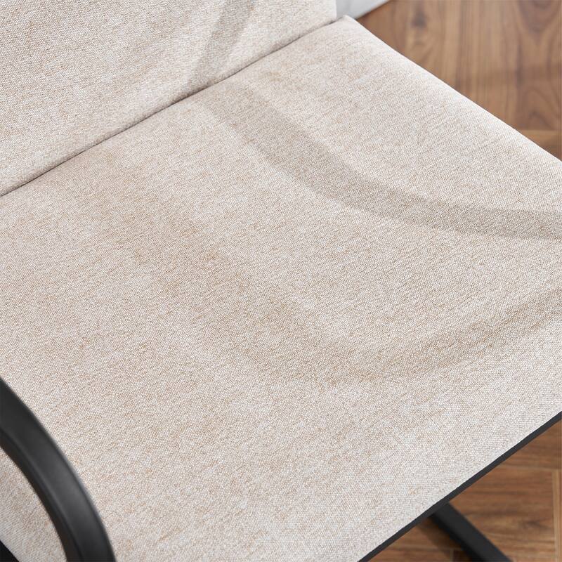 Upholstered Counter Height Bar Stool Set of 2, Armchair with Metal Frame