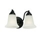 preview thumbnail 1 of 5, 2-light 12-inch Vanity Fixture w/ White Faux Alabaster Glass Matte Black