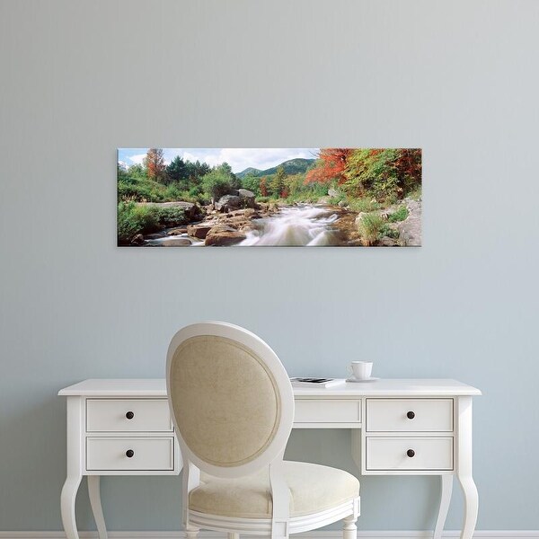 Easy Art Prints Panoramic Image 'River Flowing Through Rocks, Ausable River, Wilmington, New York, USA' Canvas Art