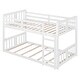 preview thumbnail 6 of 26, Twin Over Twin Floor Bunk Bed with Ladder, Solid Wood Bunk Bed Frame with Full-Length Guardrail, Detachable into 2 Separate Beds