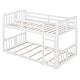 preview thumbnail 21 of 26, Twin over Twin Convertible Low Wood Floor Bunk Bed, Stackable and Detachable Bed Frames with Ladder for Kids, High Guardrail