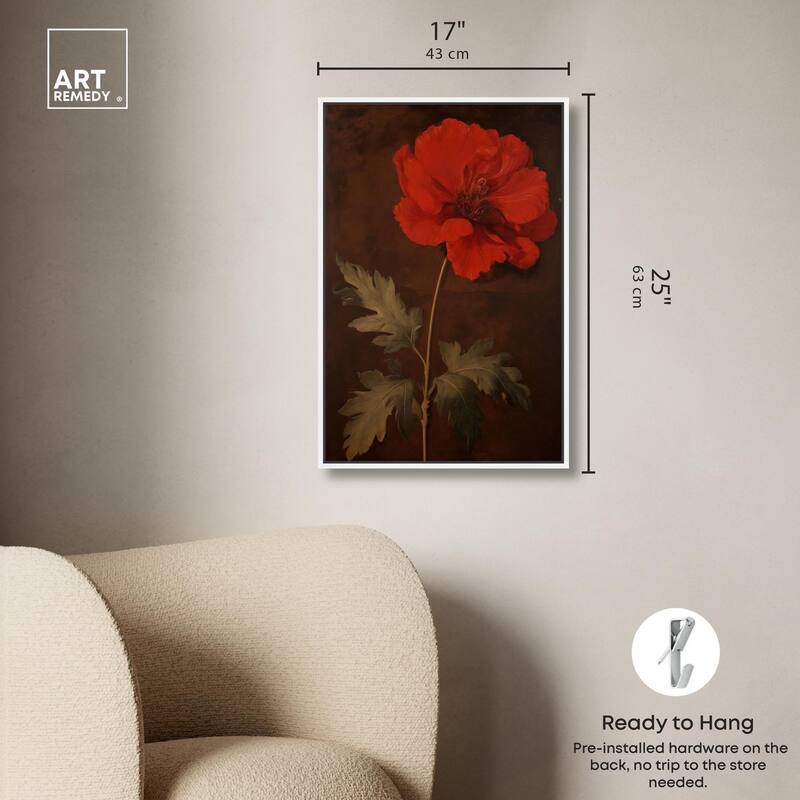Flourish in Red I Canvas by Art Remedy