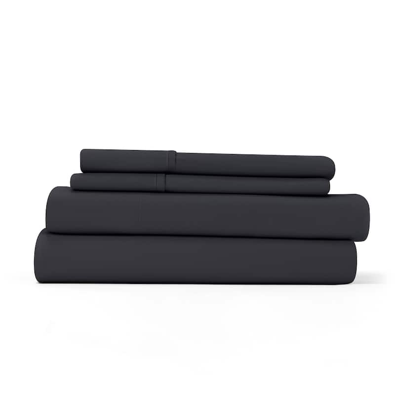Home Collection Ultra-soft 4-piece Deep Pocket Bed Sheet Set - Twin - Black