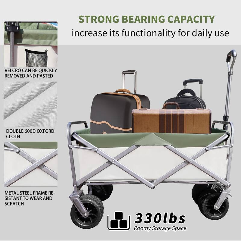 Outdoor Garden Park Utility kids wagon portable beach trolley cart camping foldable with big wheels folding wagon