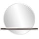 preview thumbnail 3 of 6, Allan Andrews Round Beveled Wall Mirror with Gray Wood Shelf - 36"w x 32"h x 5"d