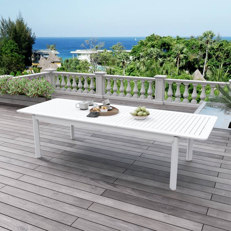 DESwan 108 in. x 39 in. Aluminum Extendable Rectangular Outdoor Dining Table