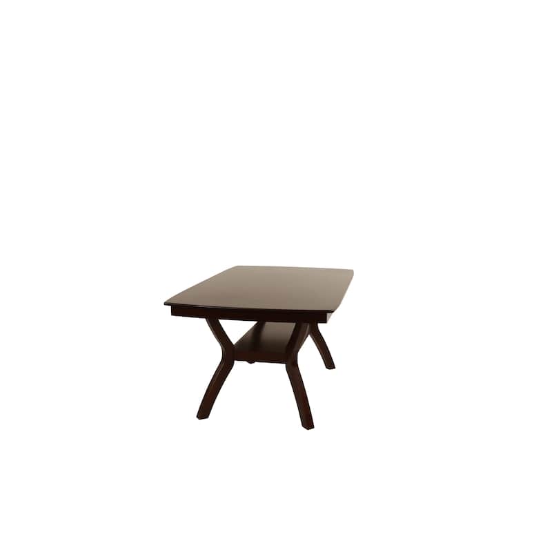 Formal Look 1pc Dining Table w Shelve Solidwood Espresso Finish Dining Room Furniture