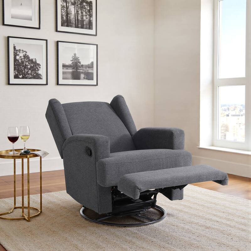 Swivel Wingback Glider Rocker Nursery Recliner Chair