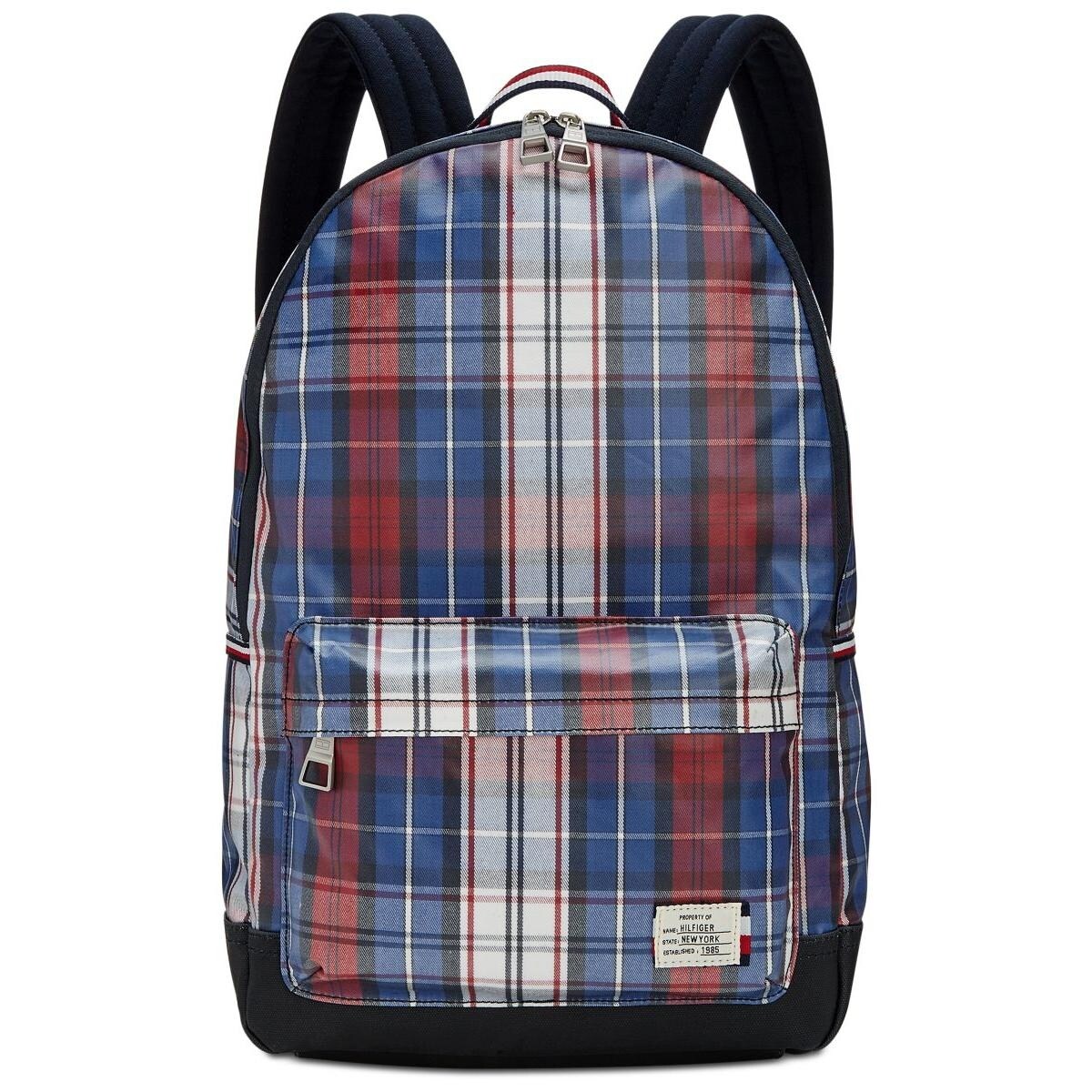 tommy hilfiger plaid backpack