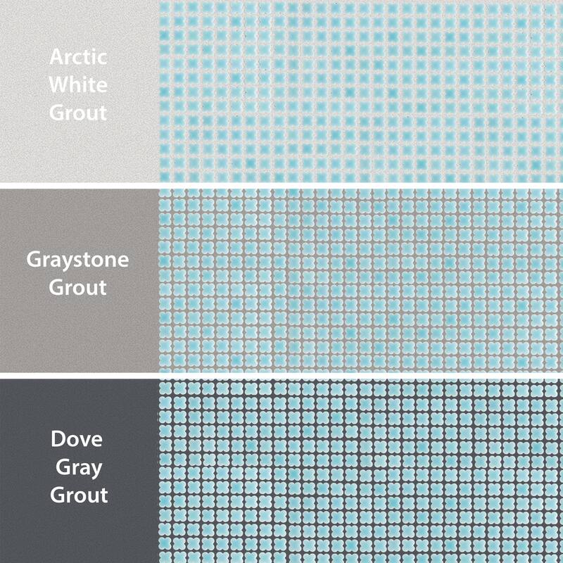 Merola Tile Fioretti Glossy Powder Blue 12" x 12" Porcelain Mosaic Floor and Wall Tile