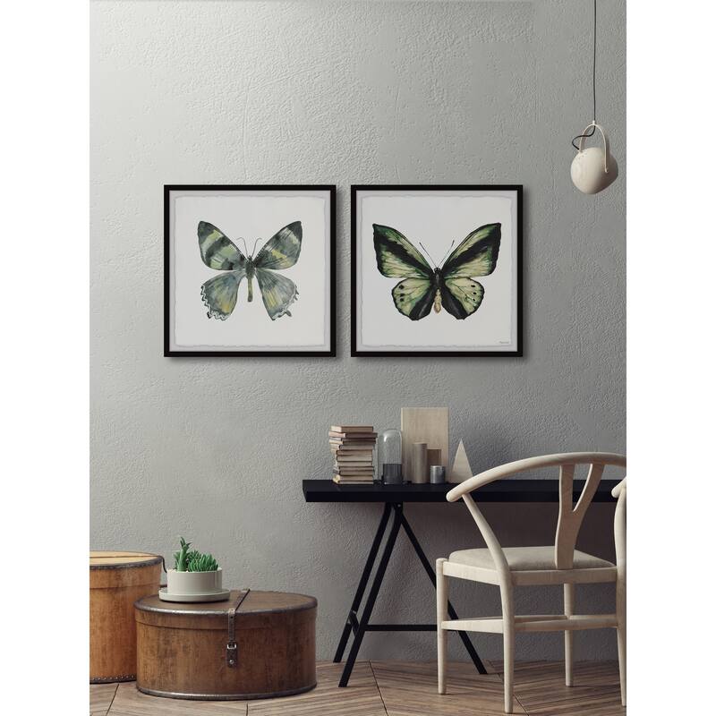 Lovely Green Butterflies Diptych