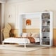 preview thumbnail 1 of 12, Full Size Foldable Wall Bed with Storage Shelves and Cabinet Design Ideal for Guest Rooms or Home Offices White