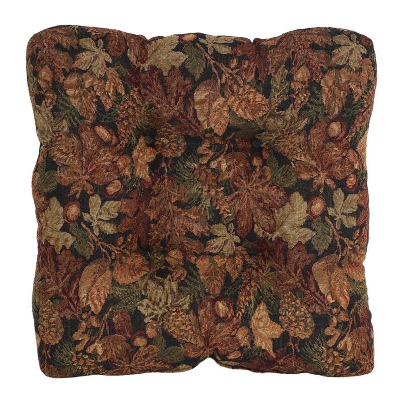 19-inch Square Tapestry Tufted Dining Chair Cushion (Multiple Patterns, Set of 1,2, or 4) - 19 x 19