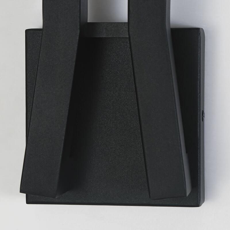 14.6" H Satin Black Linear Dimmable Integrated LED Waterproof Outdoor Wall Light Sconce - 4.7 in. W x 14.6 in. H x 2.8 in. D