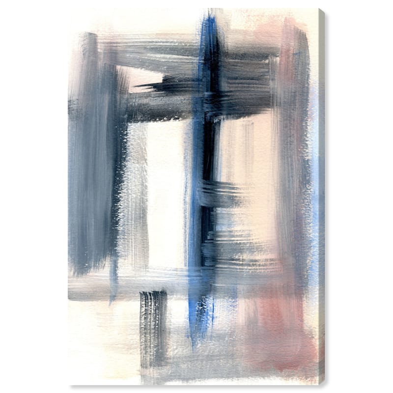 Wynwood Studio Canvas Abstract Windows Blue and Cream White Modern & Contemporary Wall Art Canvas Print
