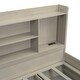 preview thumbnail 6 of 12, Twin Storage Bookcases Platform Bed wUSB Charging Station, LIGHT GREY