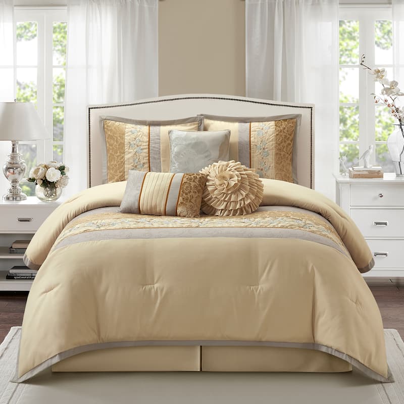Nanshing Stella Sand 7 Piece Bedding Comforter Set - Queen