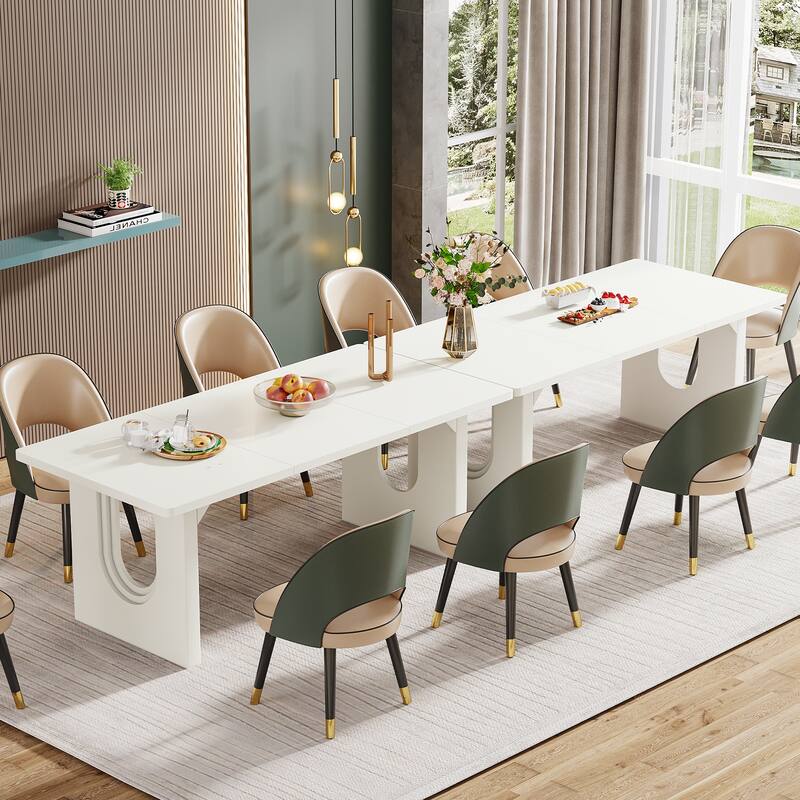70.89" Rectangle Dining Table for 6-8 People, Modern Simple Wood Kitchen Table