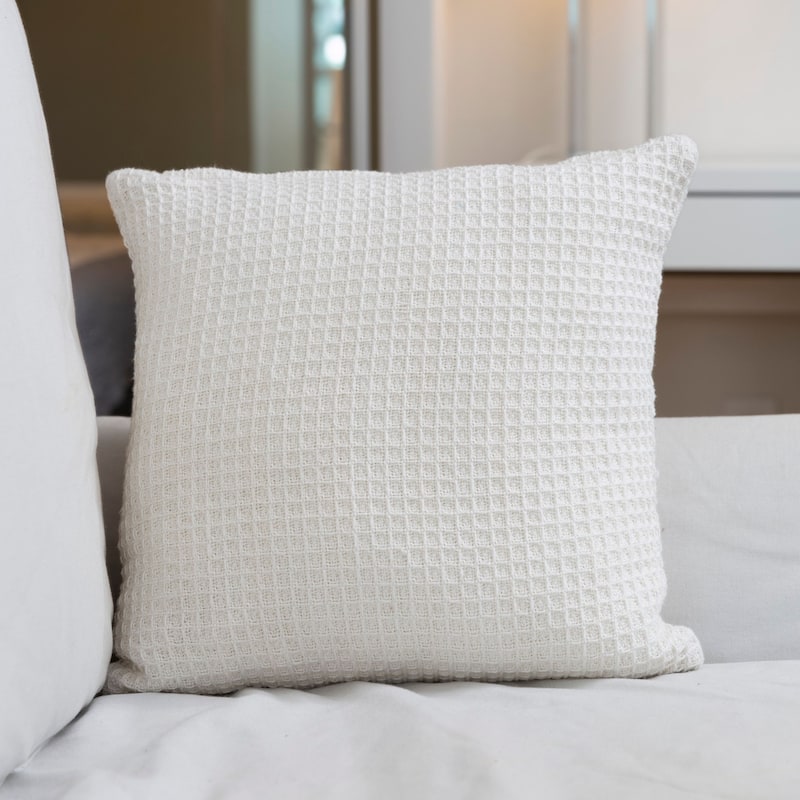 Fabstyles Honeycomb Cotton Polyfilled Cushions Set of 2