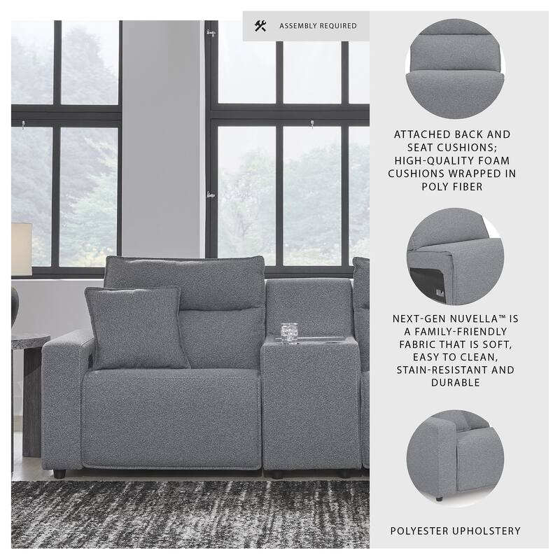 Signature Design by Ashley Modmax Gray 3-Piece Power Reclining Sectional - 100" W x 41" D x 41" H