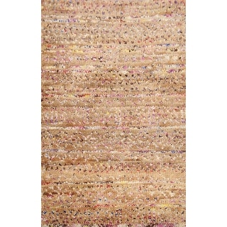Moroccan Oriental Abstract Yellow Area Rug Handmade Jute Carpet - 2'0 ...