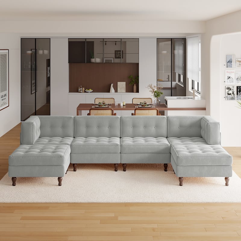 Madison Oversized Upholstered Corduroy Modular Sectional Sofa