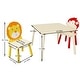 preview thumbnail 7 of 7, Kids Table and 2 Chairs Set, 3 Pieces Toddler Table and Chair Set, Wooden Activity Play Table Set, Lion and Monkey