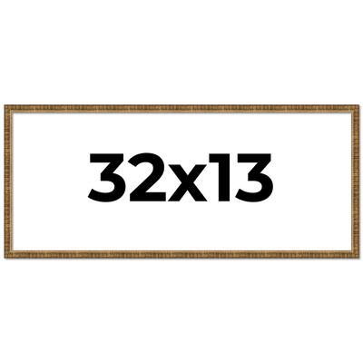 32x13 Frame Gold Solid Wood Picture Frame - Complete Modern Photo