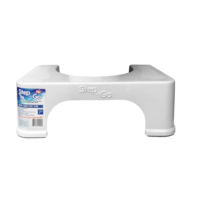 Step and Go Toilet Stool 7" - Bathroom Squat Stool - White